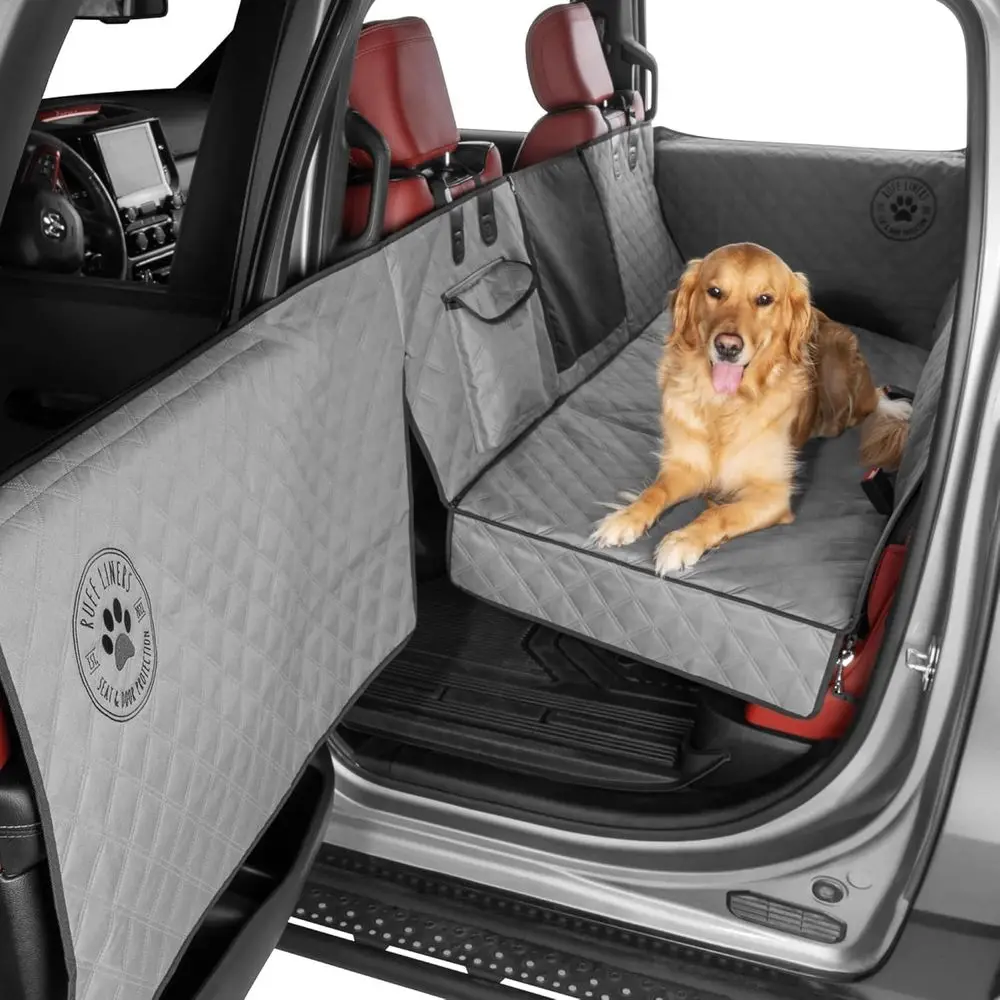 Expandable Back Seat Cover for Pets and Cargo - Waterproof, Heavy-Duty, Adds 40% Space, Supports 400 lbs
