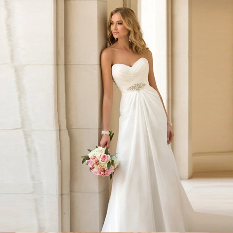 Eleganti abiti da sposa bianchi senza spalline Sexy francesi per la sposa elegante abito da sera lungo da ballo Sexy da donna abiti formali