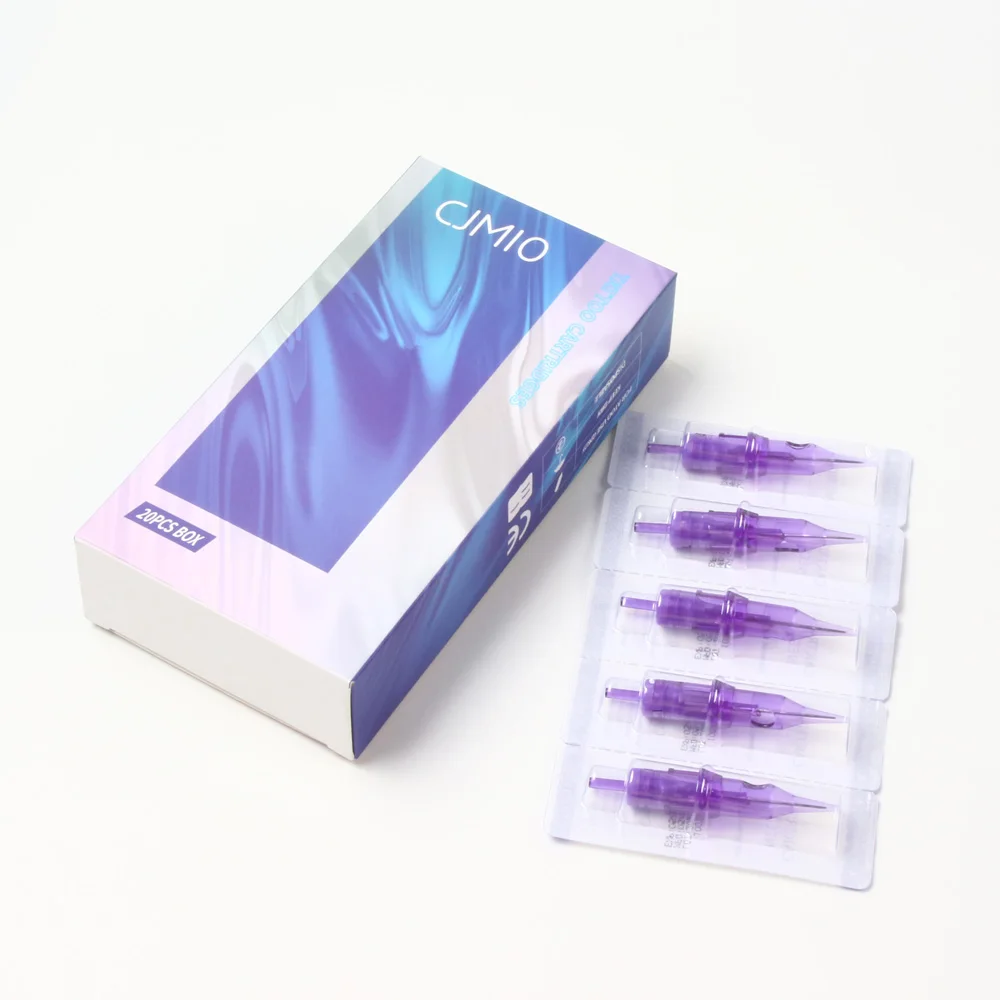 20pcs CJMIO Tattoo Ink Cartridge Needles Standard Round Liner Compatible With All Standard Grip Machines For Tattoo Artists