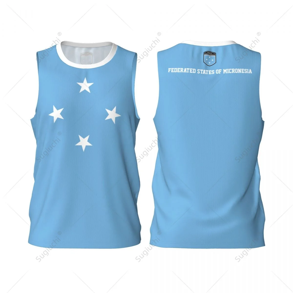 Federated States Of Micronesia Flag Men Basketball Sports Jersey Fitness Multifunction Sleeveless tshirt Custom Name Nunber