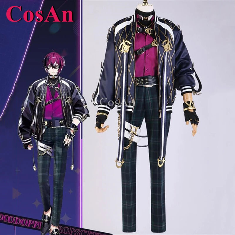 

CosAn Anime VTuber Nijisanji XSOLEIL Doppio Dropscythe Cosplay Costumes Fashion Handsome Uniforms Halloween Role Play Clothing