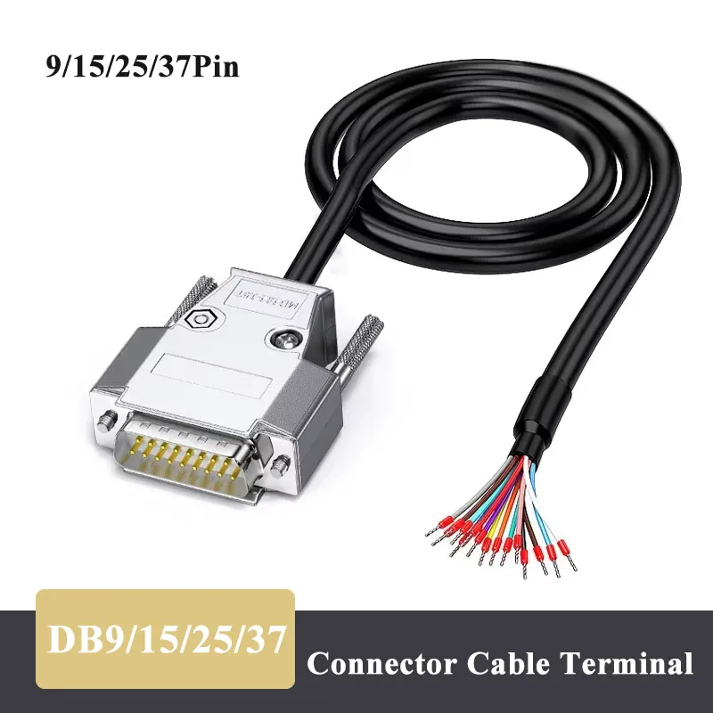 DB37 DB25 DB9 DB15 Connector Wire w Terminal Industrial 9/15/25/37Pin Male Female Line Shielded DB 9 15 25 37 RS232 Serial Cable