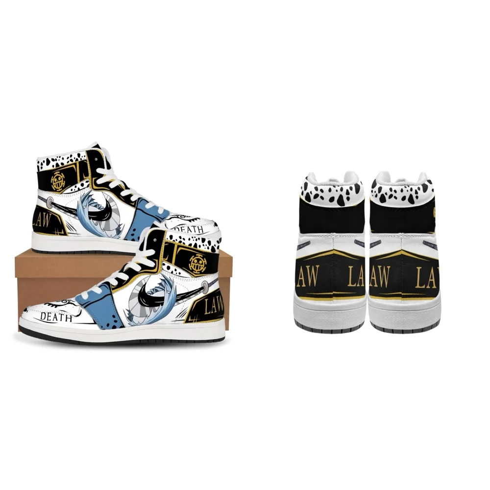 Zapatillas Deportivas de Caña Alta con Estampado de Anime One Piece Luffy Zoro para Hombre y Mujer, Zapatos Casuales con Gráficos Personalizados, Moda Hip Hop, Streetwear, Baloncesto