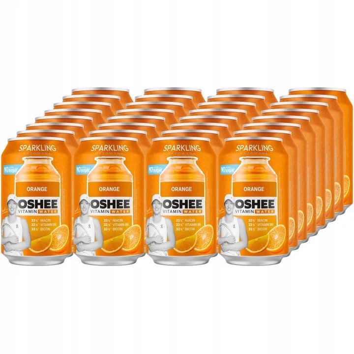 OSHEE Vitamin Water napój gazowany o smaku pomarańczowym 330 ml x 24 sztuki