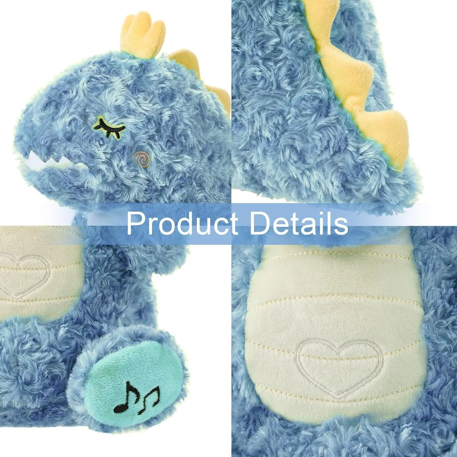 4 modalità Baby Sleeping Time Breathing ansia dinosauro verde giocattoli sensoriali con abbraccio peluche imbottito originale Schlummer Blue Dinosaur