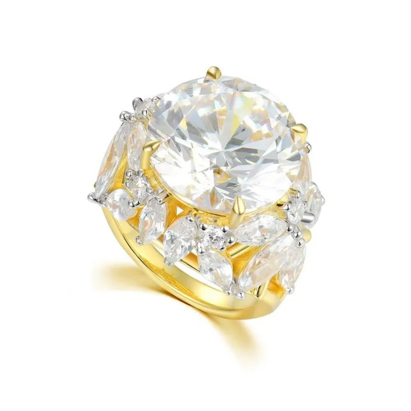 

ZOCA новый дизайн из стерлингового серебра 925 пробы с большим высокоуглеродистым бриллиантом кольцо 18 К позолоченное свадебное обручальное ювелирное изделие подарок