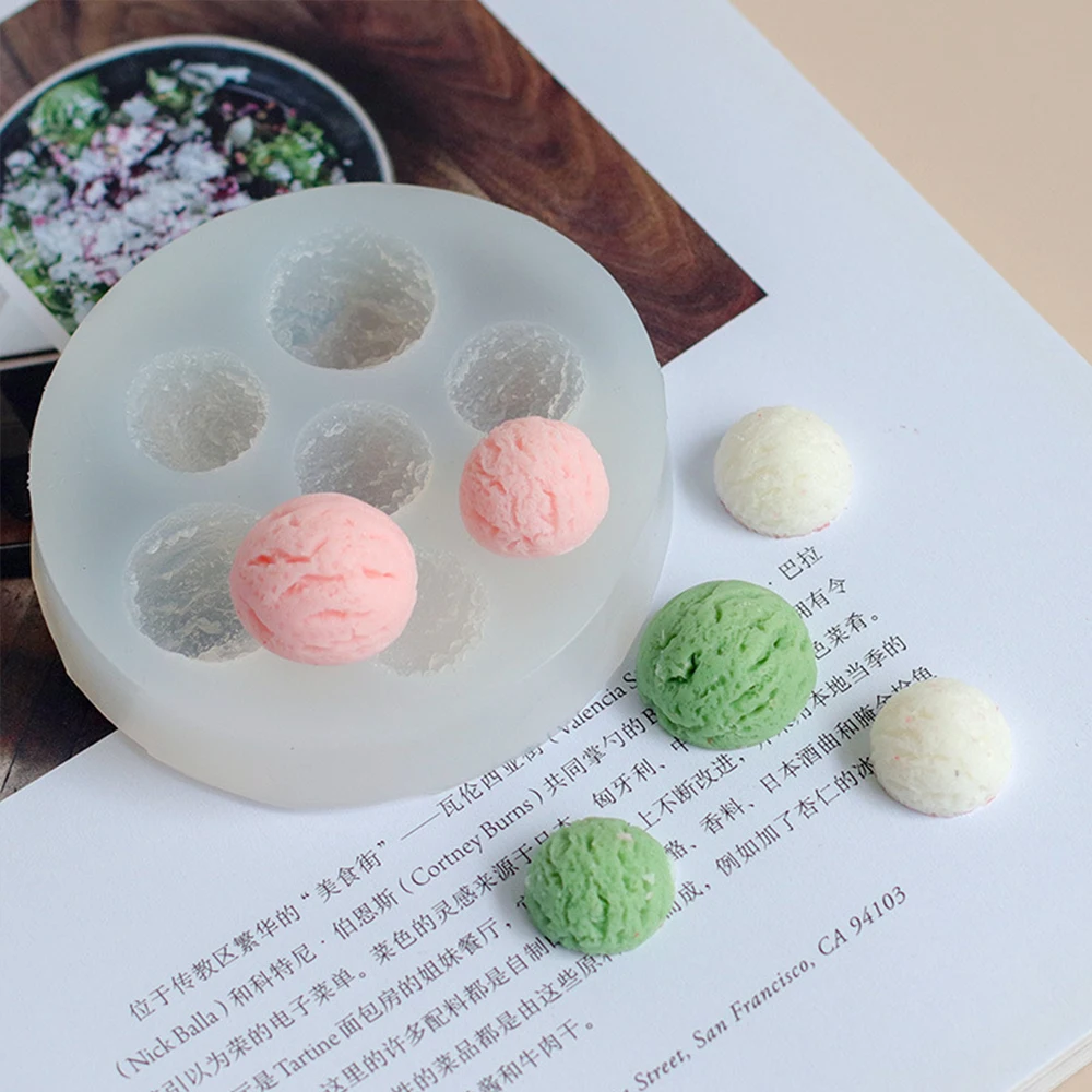 Mini Ice Cream Ball Silicone Mold Cake Decoration Accessories Pastry Tools Candle Soap Mold DIY Fondant Chocolate Biscuit Baking