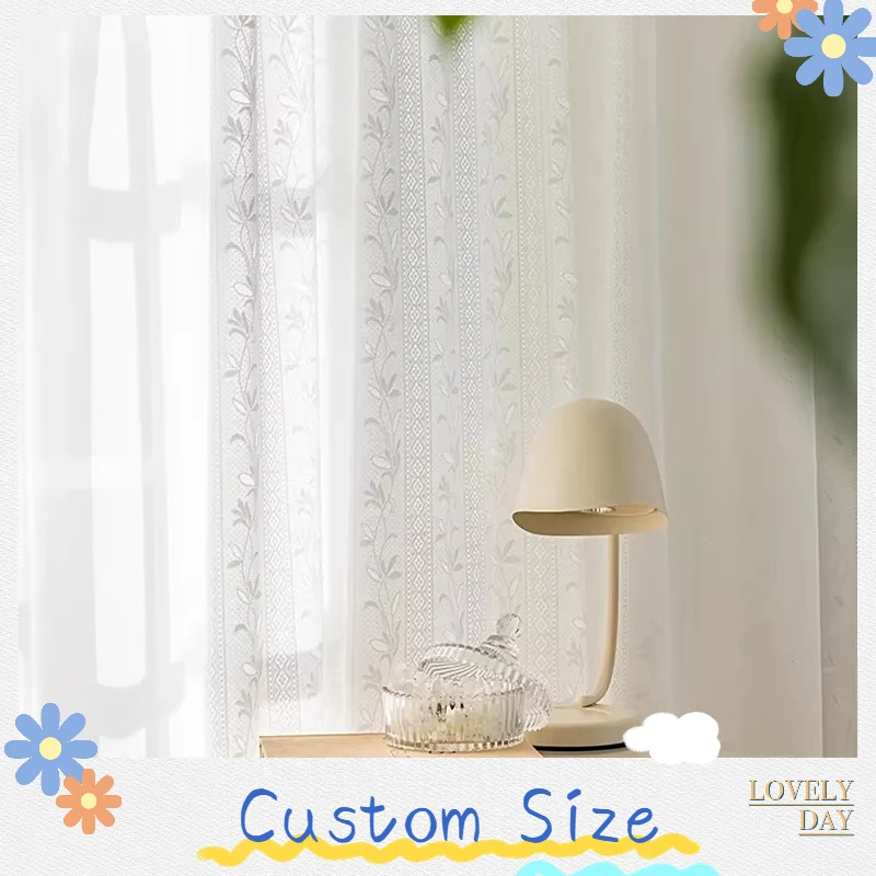 

Custom Size Japanese Style Protection and Heat-insulating Mirror Veil Modern White Tulle Curtains for Living Dining Room Bedroom