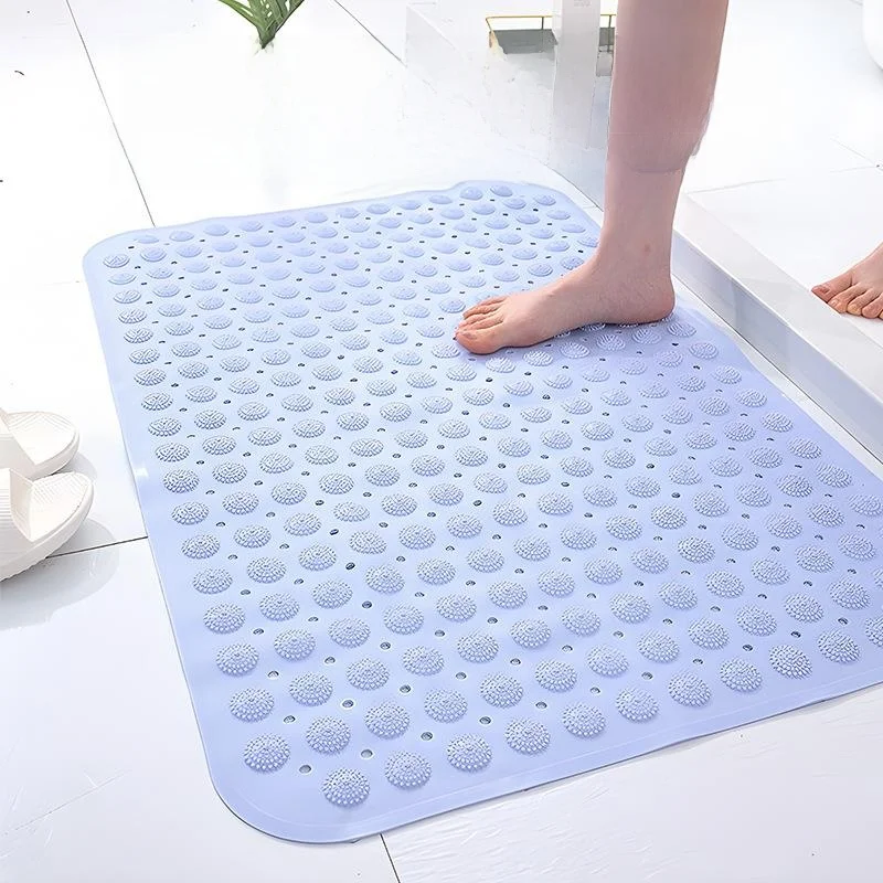 

Waterproof Non-Slip Bathroom Mat Toilet Shower Room Large Size Floor Rug Home Use Modern Style Square PVC Foot Pad