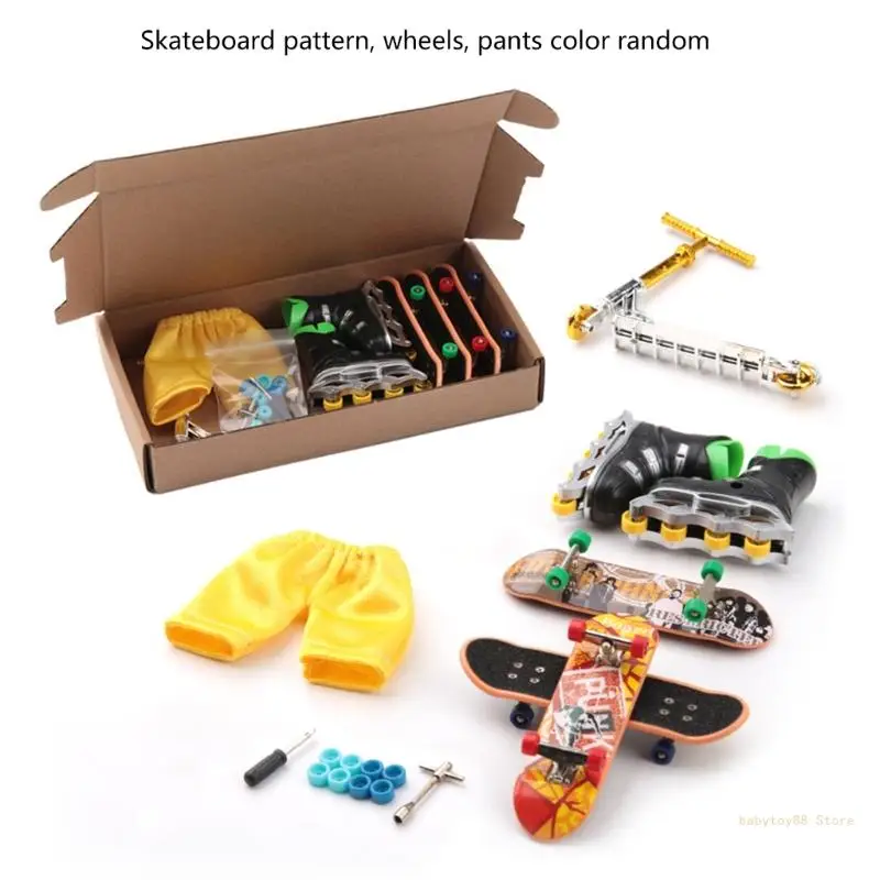 

New DIY Children's Skateboard Trick Training Props Finger Skateboard Set Finger Scooter Toys Indoor Home Toy Kids Birthday Gifts