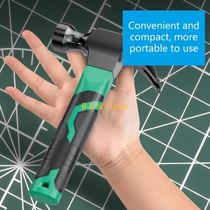 Y1AD Multifunctional Heavy Duty Claw Hammer Straight Claw Hammer with Shock Absorbing Handle Heavy Duty Hammer Hand Tool