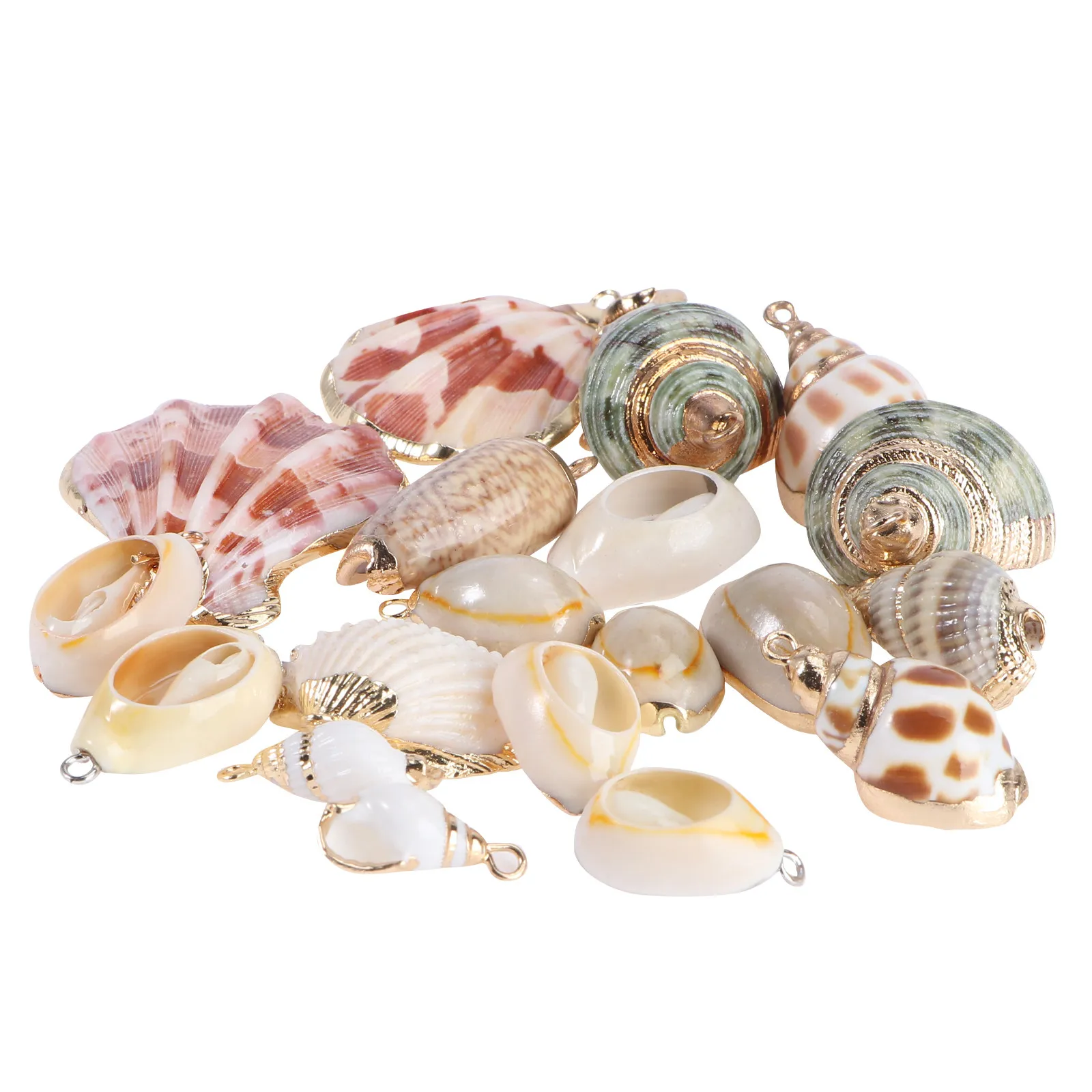 

20Pcs Shell Ornaments Gold-Rim Decor Natural Environment Feeling DIY Jewelry Party Celebration Shell Ornaments