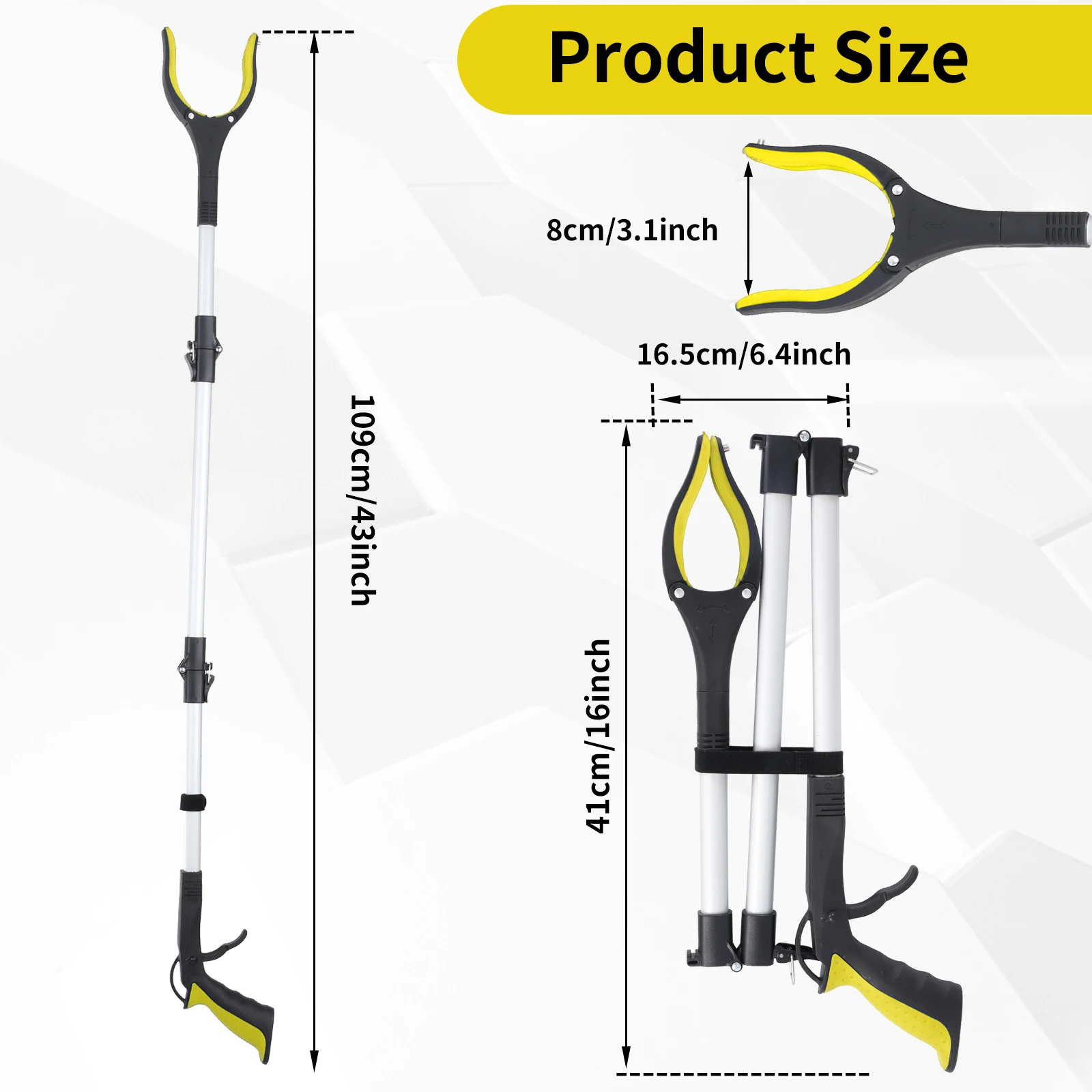 Strumento manuale pieghevole raccoglitore di rifiuti portatile con pinze antiscivolo strumento di raccolta clip per rifiuti raccoglitore di rifiuti pinze per scarpe