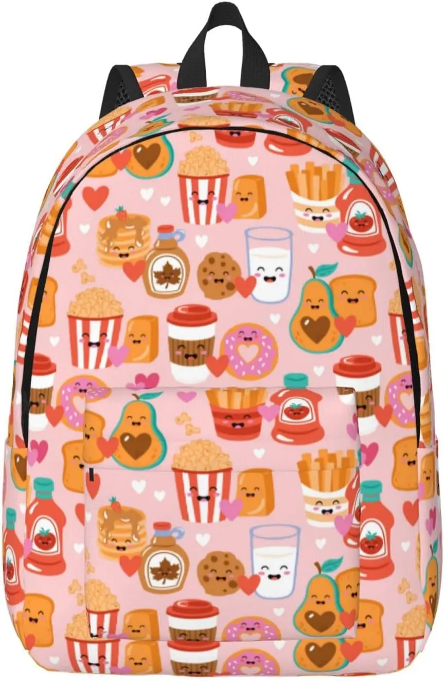 

Funny Food Lightweight Canvas Backpack, Backpack for Women Men Couples, Travel Laptop Backpack One Size
