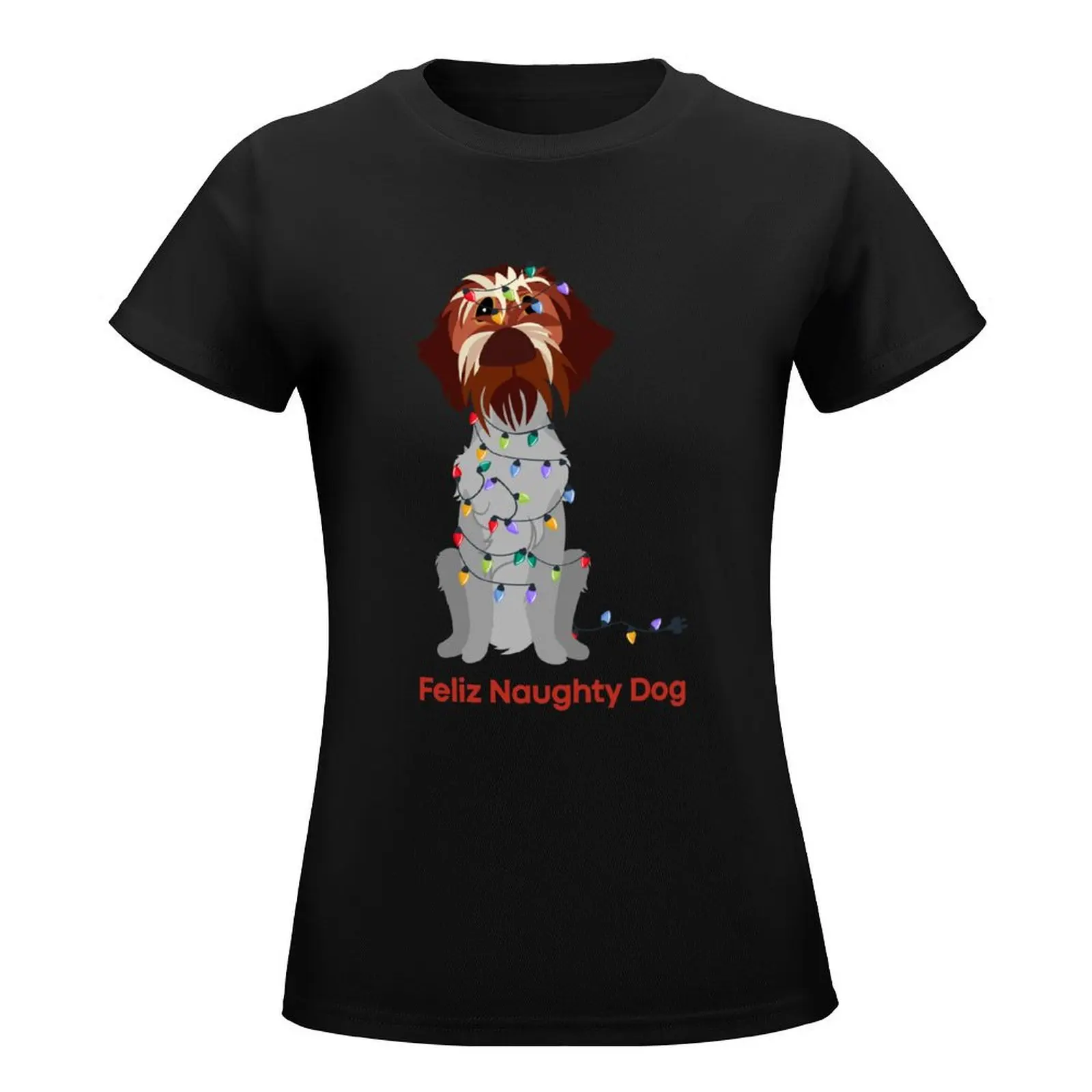 FELIZ NAUGHTY DOG EMMET T-Shirt summer clothes Female clothing funny vintage clothes tight shirts for Women