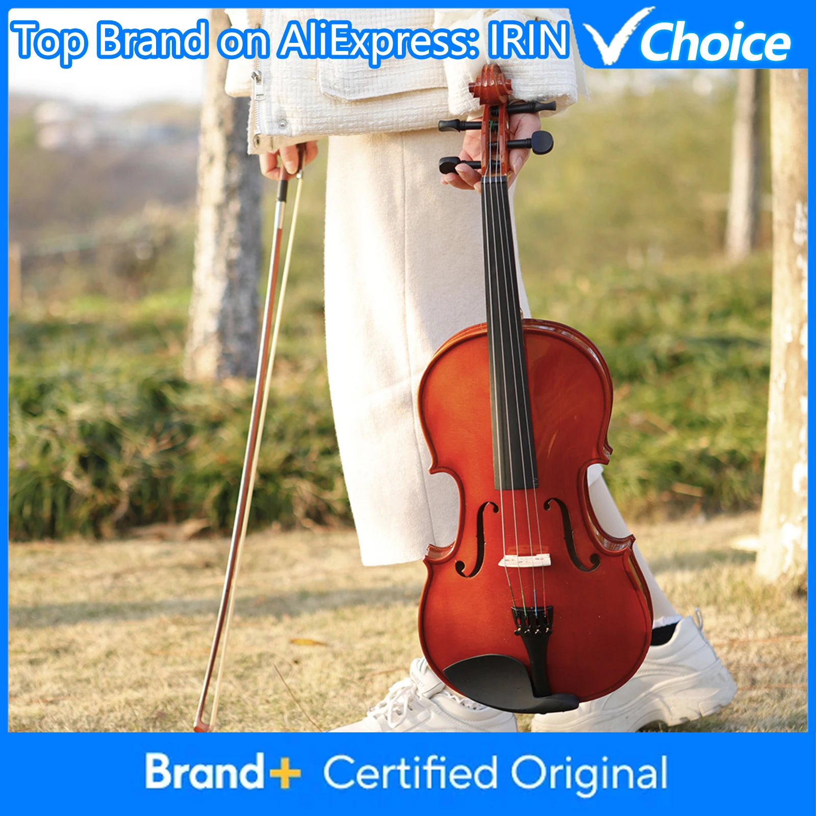 

16 Inch Viola VA-35 Spruce Panel Acoustic Viola Beginner Practice with Case Bow Strings Instrument Accessories
