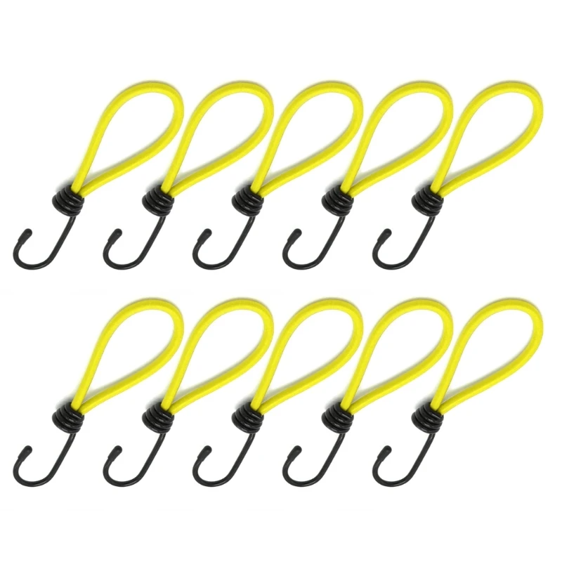 Y1UB 10Pcs Tent Elastics Rope Hook Replacement Tent Fixings Cord String Carabiner Hook