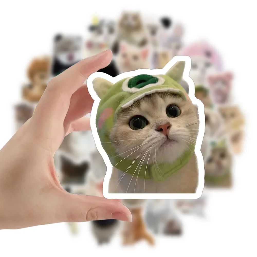 10/30/60Pcs Cartoon Cat Waterproof Graffiti Sticker Aesthetic Decorative Luggage Cup Guitar Laptop Phone Notebook Kids Stickers