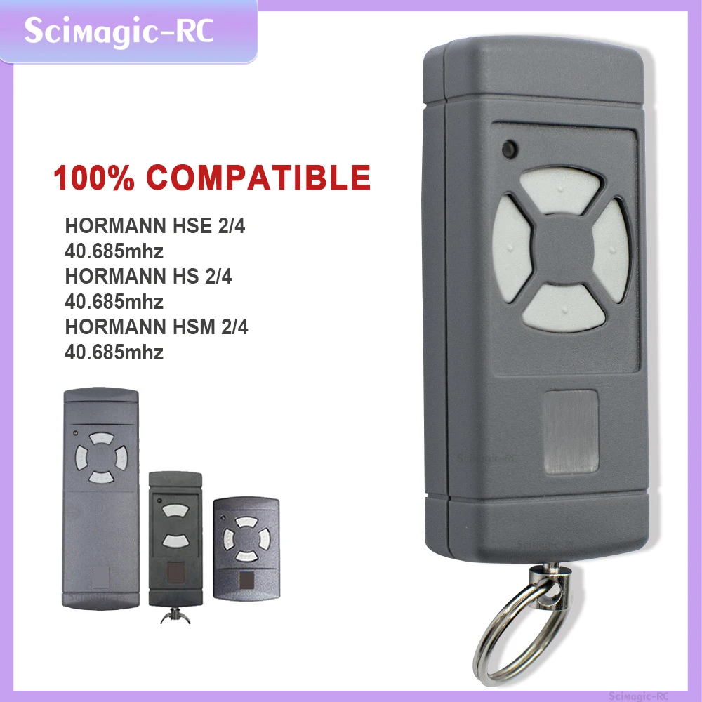 40.685 MHz Hormann HSM4 HSM2 HSE4 HSE2 HS4 HS2 Garage Door Remote Control Duplicator 40MHz Gray Button Clone Gate Command Opener