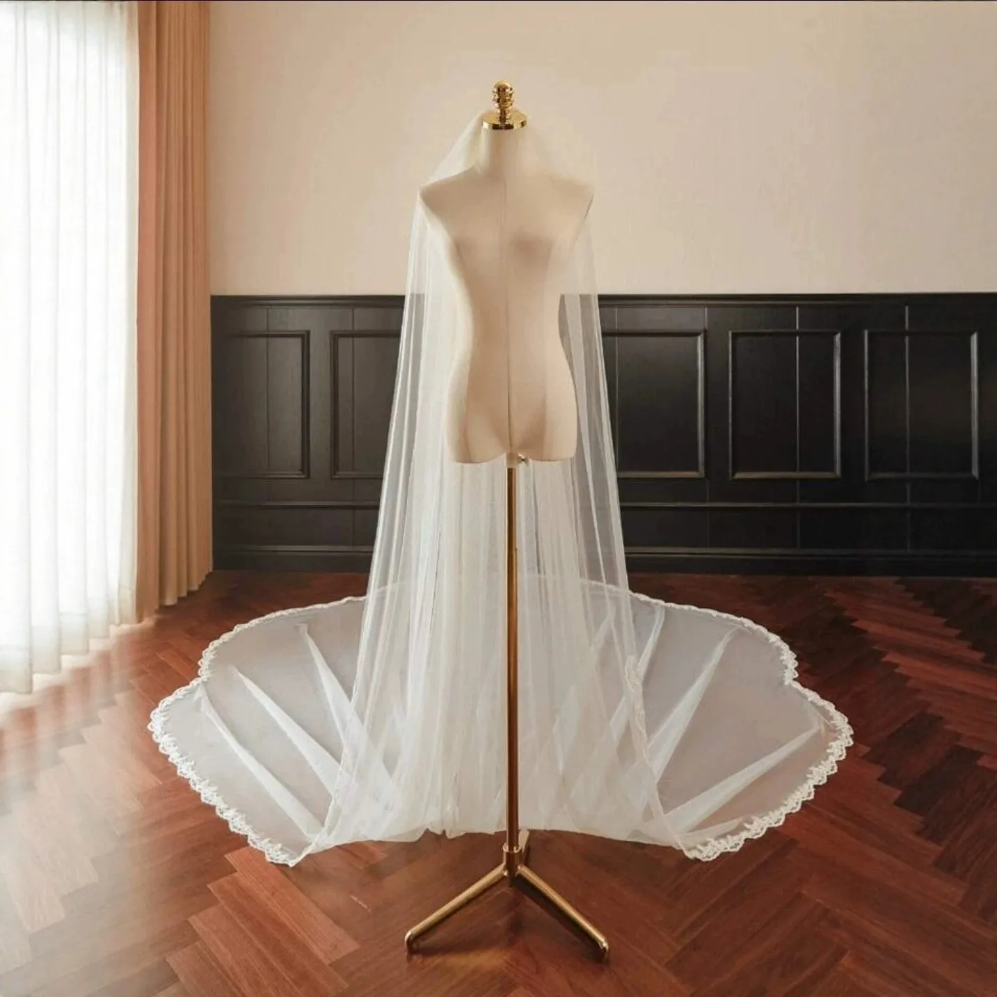 New 3.5 Meter Extra Long Extra Wide Wedding Veil With Comb Bridal Wedding Veil Photo Shoot Travel Photography Accessories