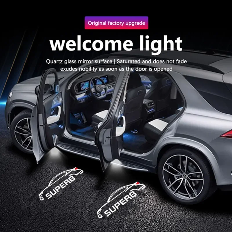 For Skoda Superb MK2 2 MK3 3 3U 3V 3T B5 B6 B7 B8 2009-2020 LED Car Door Projector Ghost Shadow Welcome Light Accessories