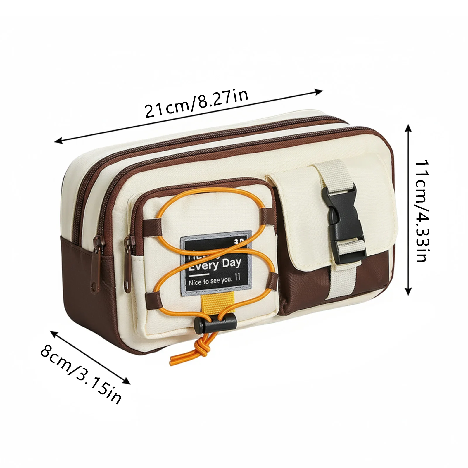 مقلمة ذات سعة كبيرة للطلاب حقيبة أدوات مكتبية محمولة بسيطة مقاومة للأوساخ على الطراز الكوري