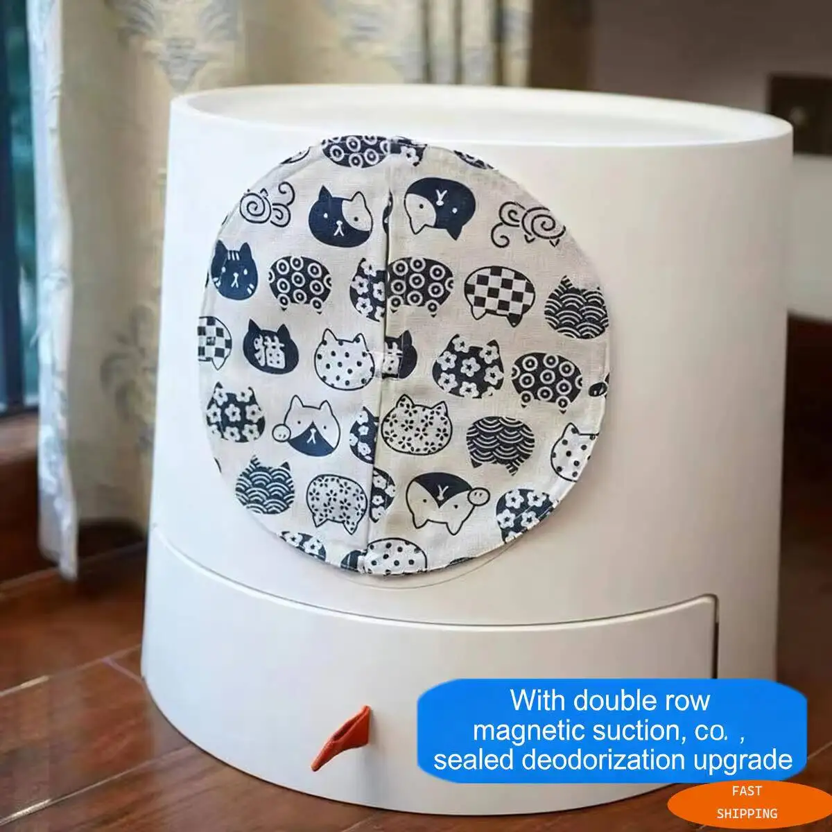 Anti-Odor Curtain for MAYITWILL Castle Cat Litter Box, Handmade Sand-Proof Door Cat Toilet Accessories Pet Supplies