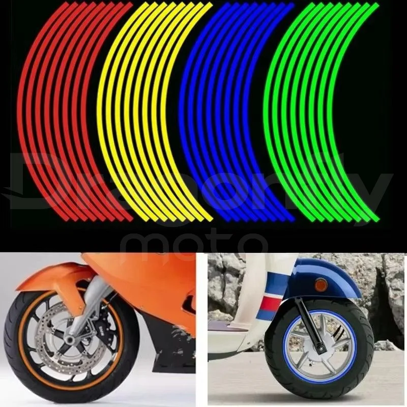 

1 комплект из 16 шт. наклейки на колеса, светоотражающая лента в полоску на обод, велосипедные наклейки для мотоцикла для Honda, Kawasaki Z750 Z800, для YAMAHA MT07