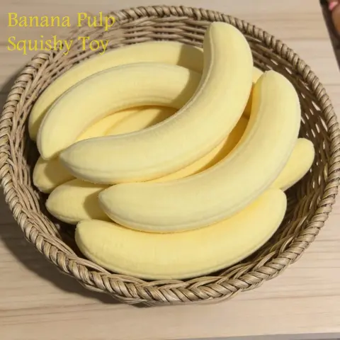 Stress Relief Banana Pulp Squishy Toy, PU Slow Rebound Sensory Fidget Ball, Milky Scent Non-Edible Soft Durable for Adults Kids