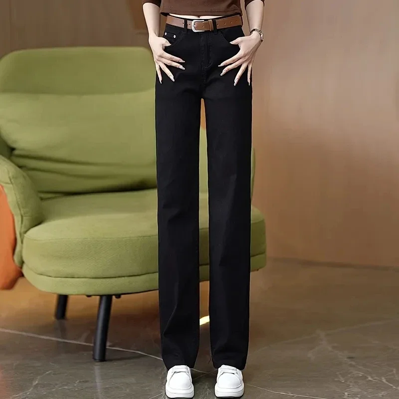 

Casual High Waist Baggy Straight Jeans Women New Classic Streetwear Vaqueros Vintage Strecth Korea Fashion Wide Leg Denim Pants