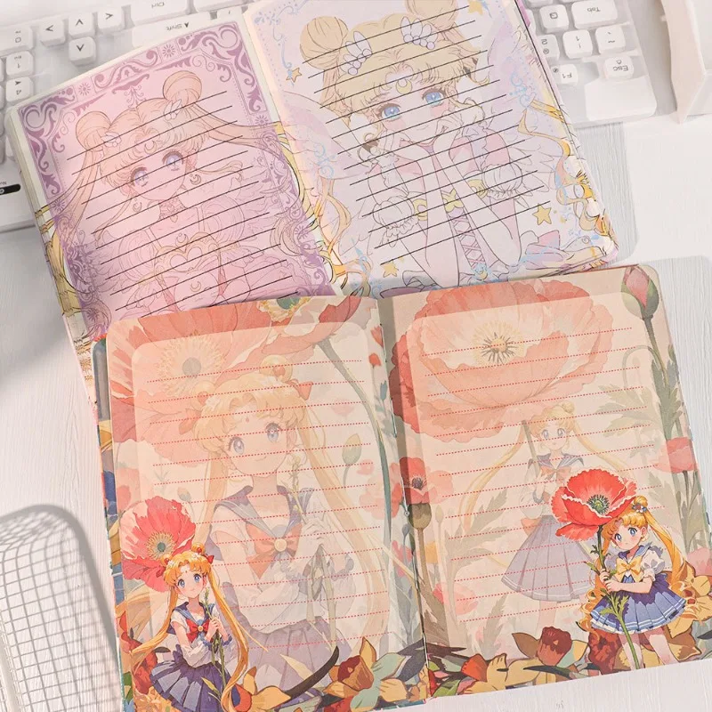 

Kawaii Sailor Moon Series A5 PU Notebook Cartoon Character Printing Color Page Notepad Girls Stationery Supplies Birthday Gift