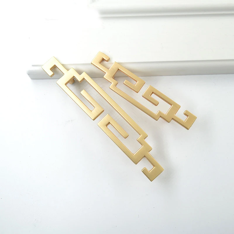 WV Chinese-Style Square Double-Hole Small Cabinet Door Handle Simple American-Style Drawer Wardrobe Knob for Home Decor