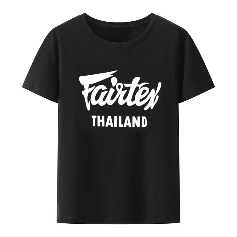 Fairtex Thailand T-Shirt Black Casual Muay Thai Kickboxing Graphic Hipster Blouse Street Breathable Men's 2026 Summer T Shirt