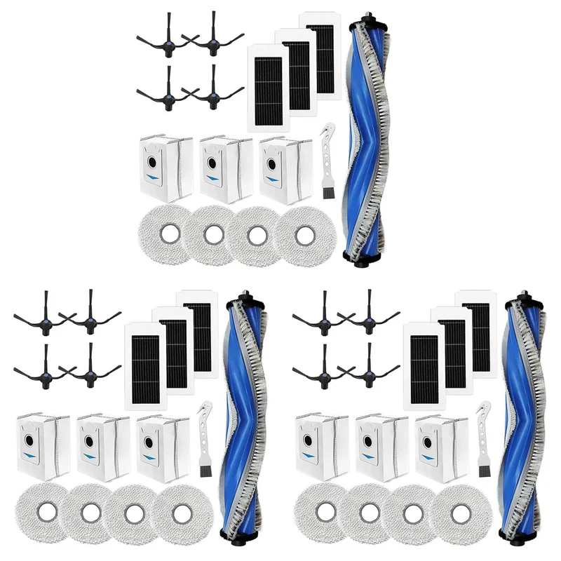 Aparelhos de compras 3 conjuntos para ecovacs deebot x5 omni/x5 pro aspirador de pó escova lateral principal filtro hepa mop pano sacos de pó