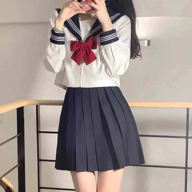 School College Uniforms Girl Japanese Sexy Pleated Uniform Korean Cosplay Graduation Sailor Seifuku Student Suit