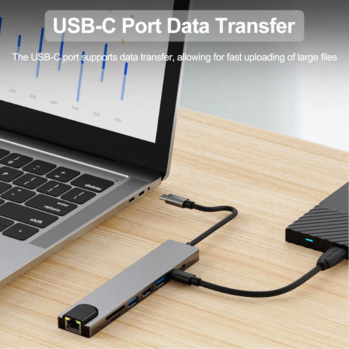 Usb C Hub Docking Station With Hdmi And Rj45 For Laptop Macbook_voghion.com