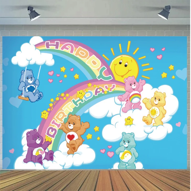 

Miniso CareBear Backgrounds Photographs Photo Backdrop Paper Photography Props Birthday Party Decoration Photozone Photoshoot