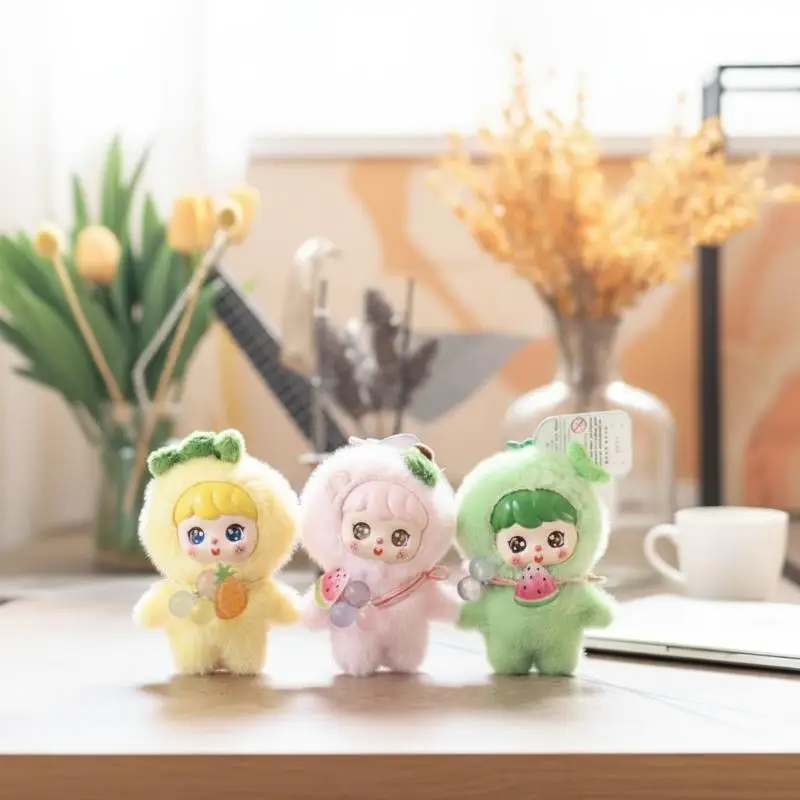 Cute Fruit Plush Doll Keychain 10cm Soft Fluffy Vinyl Toy Pendant for School Bag Home Kids Gift