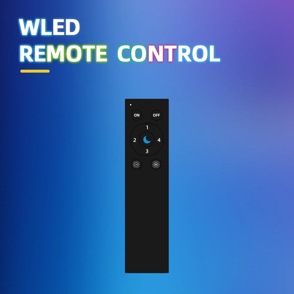 DOMRAEM WLED WiFi Remote - ESP-NOW 30M Range, Low-Power, 4-Scene Memory, App-Free RGB IC Control for Addressable Strips Control