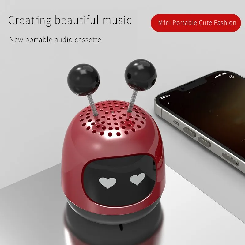 Portable Mini Robot Wireless Bluetooth Speaker Haut-parleur Bluetooth Sans Fil Outdoor Boîte À Musique Car Accessories