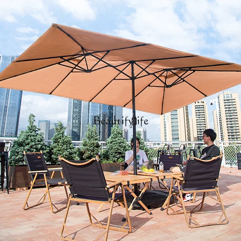 

FG11Three-Head Sunshade Garden Courtyard Terrace r Sun Umbrella Outdoor