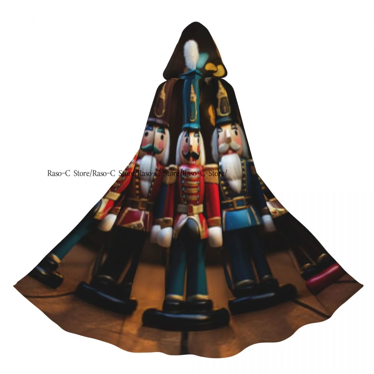 Hooded Cloak Unisex Cloak with Hood Classic Nutcracker Pattern Cloak Vampire Witch Cape Cosplay Costume