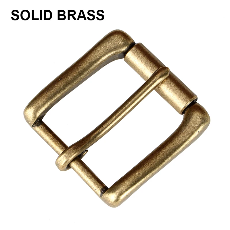 40mm High Quality Solid Brass Metal Heel Bar Buckle End Bar Roller Buckle Rectangle Single Pin for Leather Craft Belt Strap