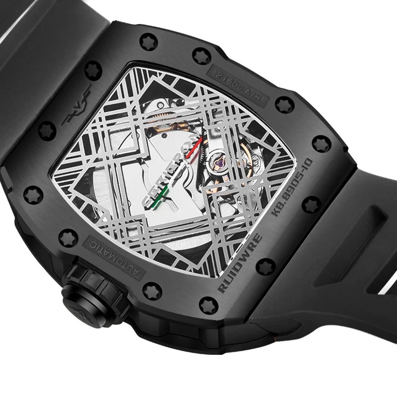 New Tonneau Richard Similar Pagani Designs Mens Watches Automatic Mechanical Movement Watch for Men Skeleton Relogio Masculino