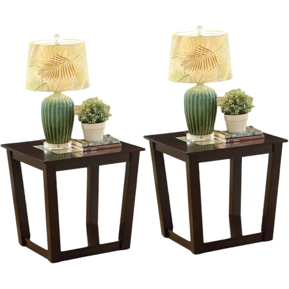 Contemporary Rectangle 3-Piece Occasional Table Set Includes Glass Coffee Table and 2 End Tables (Style B)