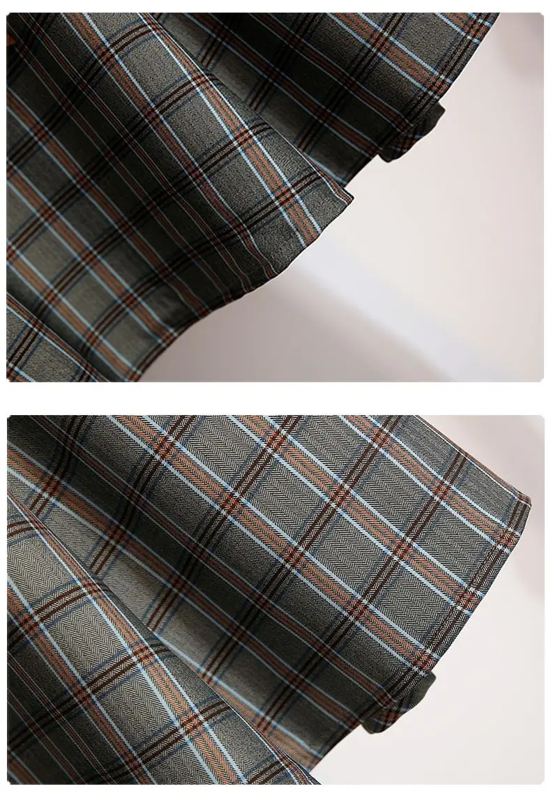 Plaid Vantage Hohe Taille A-linie Lose Mit Gürtel Tasche frauen Rock Koreanische Mode Mid-Kalb Lange Röcke Für frauen 2024 Frühling – Detail 7