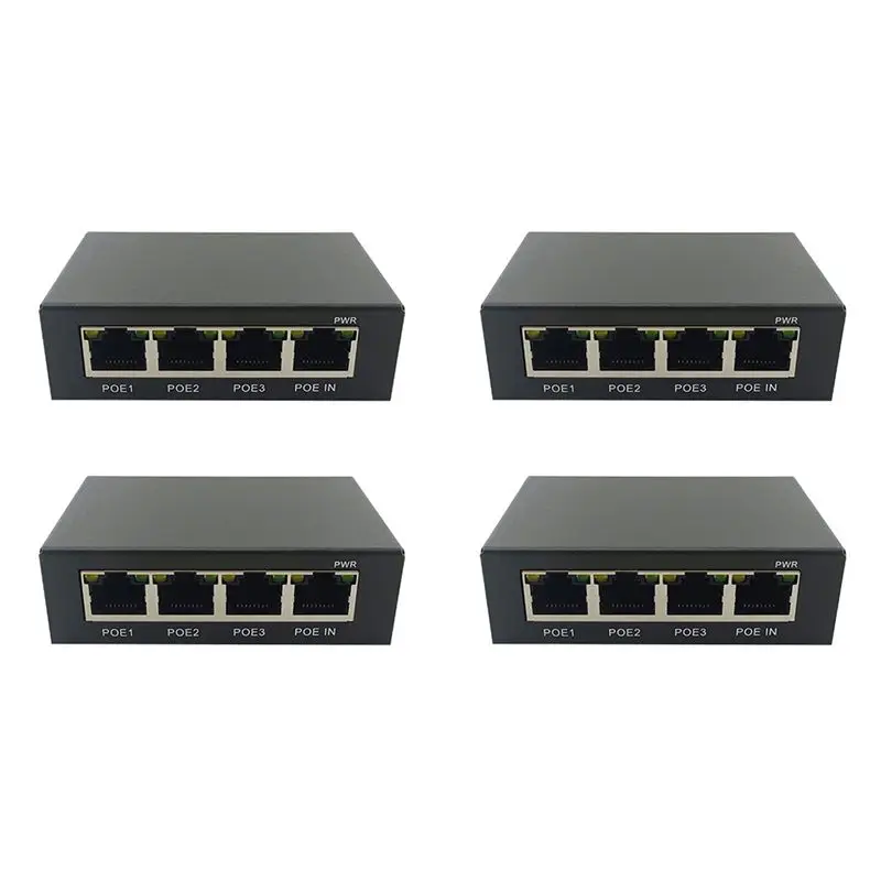 N35R-4X 4 Port Gigabit POE 100/1000M Network Switch Extender IEEE802.3Af/At Plug&Play For Poe Switch NVR IP Camera AP