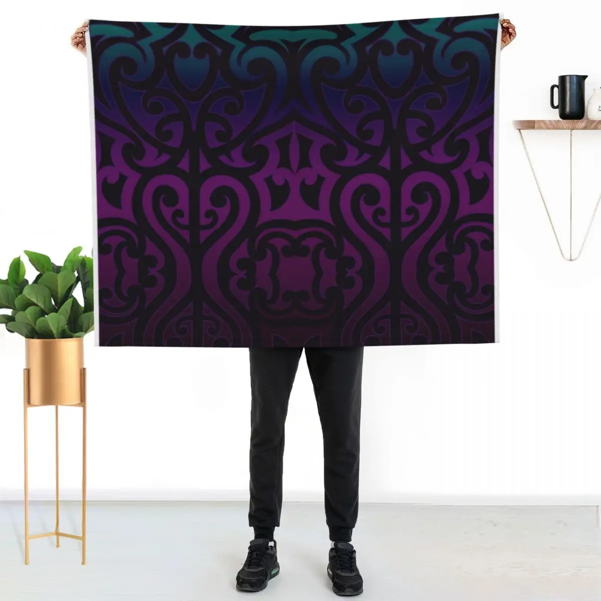 Raspberry Sherbert M??ori Design New Zealand Throw Blanket warm winter Hair Loose Flannel Hairys for winter Blankets