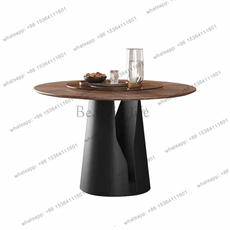 YJ Mid-century Wood Dining Table Minimalist Round Dining Tables Small Apartment Retro Classic Home Furniture Tavoli Da Pranzo LJ