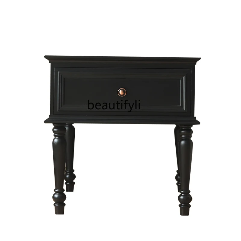 

American country solid wood living room sofa, small coffee table, small apartment side cabinet, phone number black